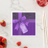 Lila Weihnachtsgeschenk von Ribbon Napkins Serviette (Beispiel)
