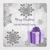 Lila Weihnachtsgeschenke Weihnachtsgebäck Labels Etiketten (Design 2)