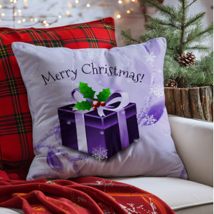 Lila Weihnachtsgeschenkkissen Kissen