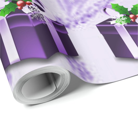 Lila Weihnachtsgeschenkpapier Geschenkpapier (Rolleneckpunkt)