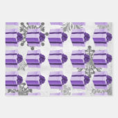 Lila Weihnachtsgeschenkpapier Geschenkpapier Set (Vorderseite 2)