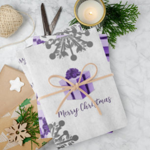 Lila Weihnachtsgeschenkpapier Geschenkpapier Set