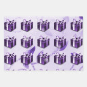 Lila Weihnachtsgeschenkpapier Geschenkpapier Set (Vorderseite 2)
