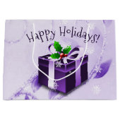 Lila Weihnachtsgeschenktasche Große Geschenktüte (Vorderseite)