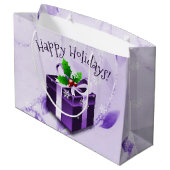 Lila Weihnachtsgeschenktasche Große Geschenktüte (Rückseite Schrägansicht)