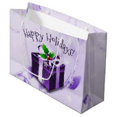 Lila Weihnachtsgeschenktasche Große Geschenktüte (Vorderseite Schrägansicht)