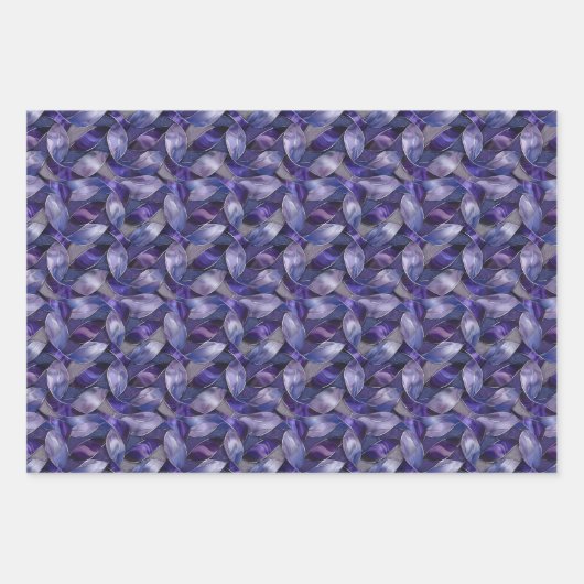 Lila Weihnachtsgeschmack Silberakzent Geschenkpapier Set (Vorderseite 2)