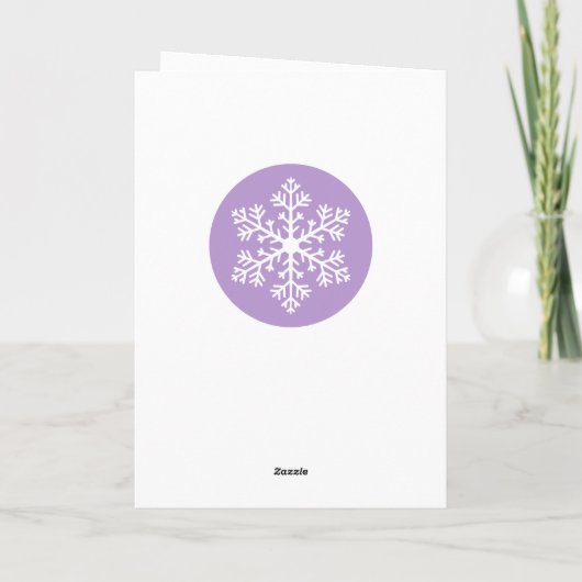 Lila Weihnachtskarte Feiertagskarte (Rückseite)