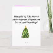 Lila Weihnachtskarte Feiertagskarte (Rückseite)