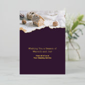 Lila Weihnachtskarte Folieneinladung (Stehend vorne)