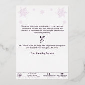 Lila Weihnachtskarte Folieneinladung (Rückseite)