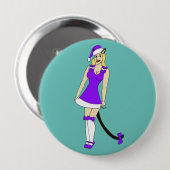 Lila Weihnachtskater Button (Vorne & Hinten)