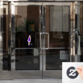 Lila Weihnachtskater Fensteraufkleber (Büro Tür)