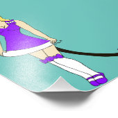 Lila Weihnachtskater Fotodruck (Ecke)