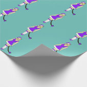 Lila Weihnachtskater Geschenkpapier (Ecke)