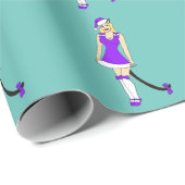 Lila Weihnachtskater Geschenkpapier (Rolleneckpunkt)