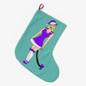Lila Weihnachtskater Großer Weihnachtsstrumpf (Vorderansicht (hängend))