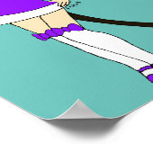 Lila Weihnachtskater Poster (Ecke)