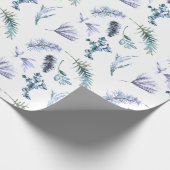 Lila Weihnachtskiefer Botanisch Geschenkpapier (Ecke)
