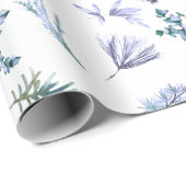 Lila Weihnachtskiefer Botanisch Geschenkpapier (Rolleneckpunkt)