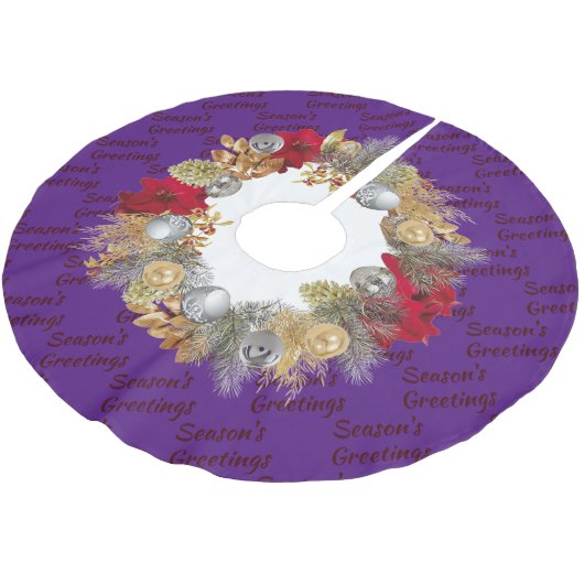 Lila Weihnachtskranz Polyester Weihnachtsbaumdecke (Schrägansicht)