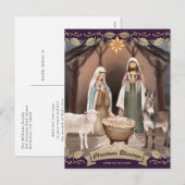 Lila Weihnachtskrippe Christlich Weihnachten (Vorne/Hinten)