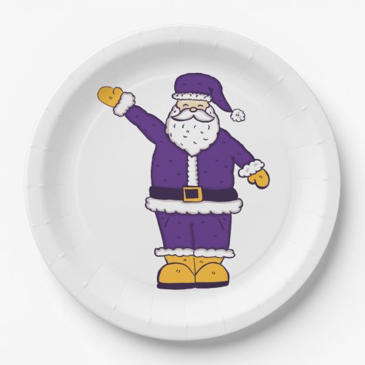 lila Weihnachtslieder Pappteller (Vorderseite)