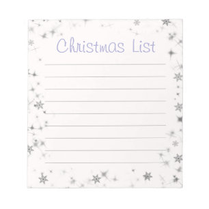 Lila Weihnachtsliste Notizblock