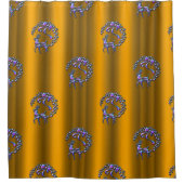 Lila Weihnachtsmann auf Gold Duschvorhang (Vorderseite)