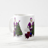 Lila Weihnachtsmann Kaffeetasse (Vorderseite Links)