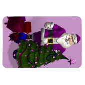 Lila Weihnachtsmann Magnet (Horizontal)