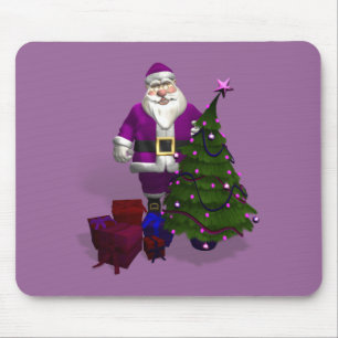 Lila Weihnachtsmann Mousepad