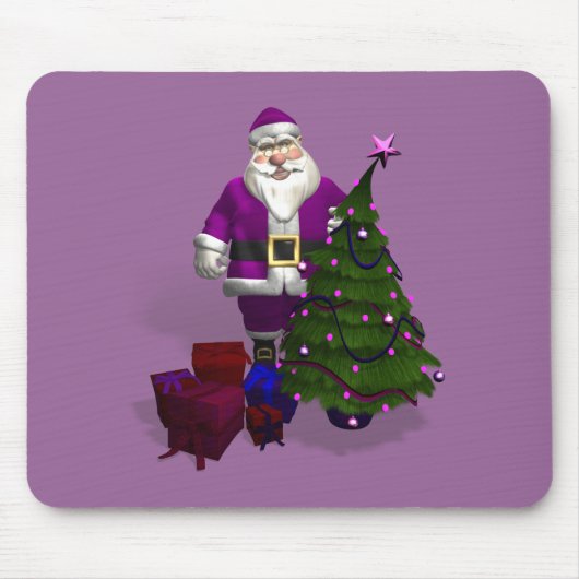 Lila Weihnachtsmann Mousepad (Vorne)