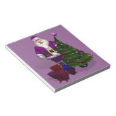 Lila Weihnachtsmann Notizblock (angewinkelt)