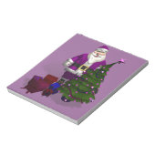 Lila Weihnachtsmann Notizblock (Rotiert)