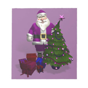 Lila Weihnachtsmann Notizblock