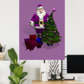 Lila Weihnachtsmann Poster (Heimbüro)