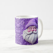 Lila Weihnachtsmann Santa Kaffeetasse (VorderseiteRechts)