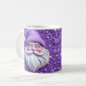 Lila Weihnachtsmann Santa Kaffeetasse (Vorderseite Links)