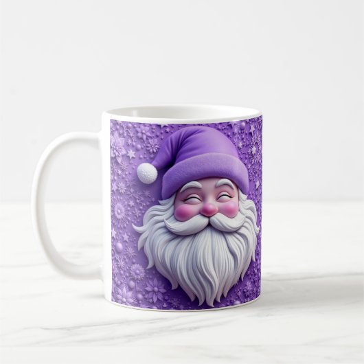 Lila Weihnachtsmann Santa Kaffeetasse (Links)