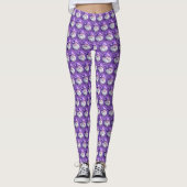 Lila Weihnachtsmann Santa Leggings (Vorderseite)