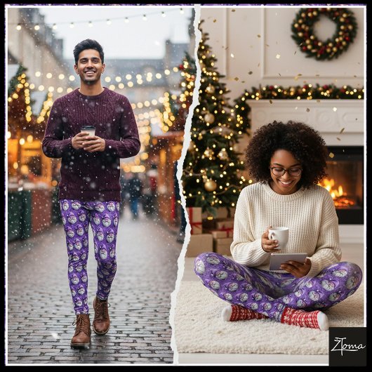 Lila Weihnachtsmann Santa Leggings
