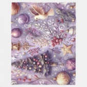 Lila Weihnachtsmotive Fleecedecke (Vorderseite)