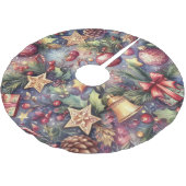 Lila Weihnachtsmotive Polyester Weihnachtsbaumdecke (Schrägansicht)