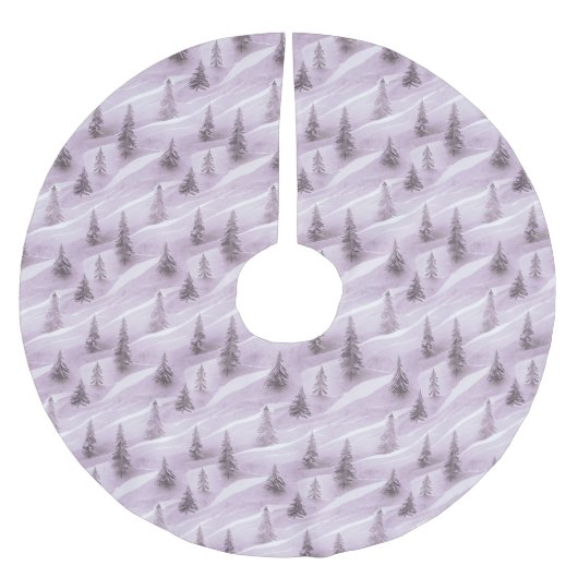 Lila Weihnachtsmuster#10 ID1009 Polyester Weihnachtsbaumdecke (Vorderseite)