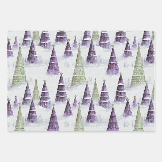 Lila Weihnachtsmuster #2#8#32 ID1009 Geschenkpapier Set (Vorderseite 2)