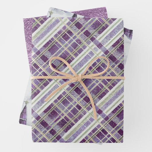 Lila Weihnachtsmuster #2#8#32 ID1009 Geschenkpapier Set (Beispiel)