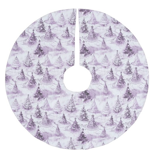 Lila Weihnachtsmuster#3 ID1009 Polyester Weihnachtsbaumdecke (Vorderseite)