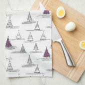 Lila Weihnachtsmuster#5 ID1009 Geschirrtuch (Viertel Falte)