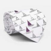 Lila Weihnachtsmuster#5 ID1009 Krawatte (Gerollt)